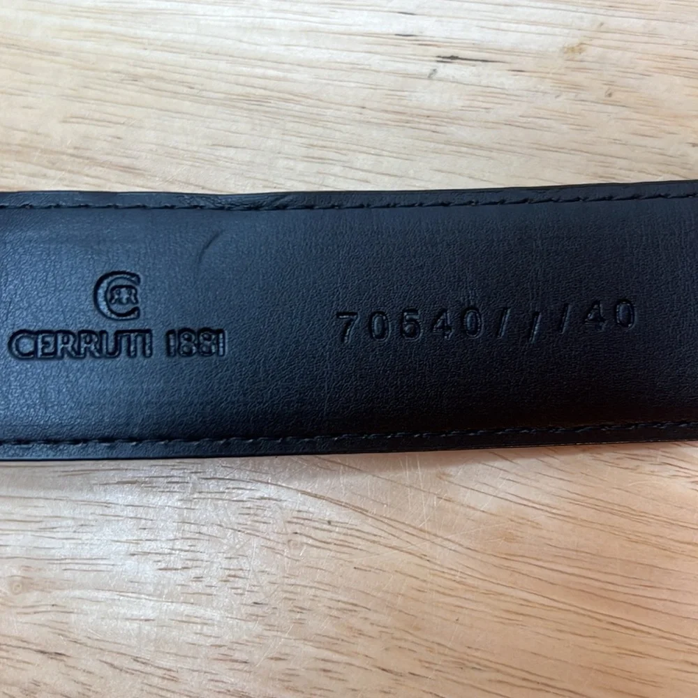 Cerruti 1881 1/4” wide suede brown genuine leather belt chrome buckle Italy